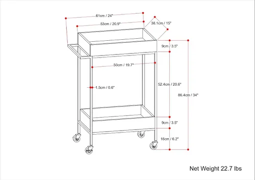 Vista 3 de SIMPLIHOME Simons - Carrito de barra de madera maciza de mango de 24 pulgadas de ancho, color natural, para sala de estar, comedor y cocina