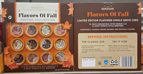 Vista 2 de Barissimo Limit Edition Coffees of Fall - Tazas individuales con sabor a café, 4.23 onzas, 4.23 oz (dos cajas)