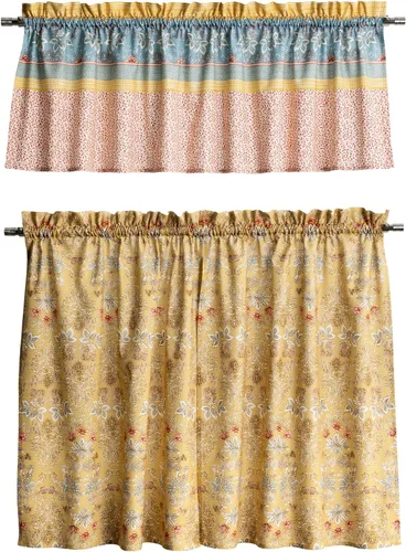 Vista 79 de Maison d' Hermine Juego de cortinas de cocina para ventanas, juego de cortinas de cocina 100% algodón, cenefas para el hogar [2 niveles