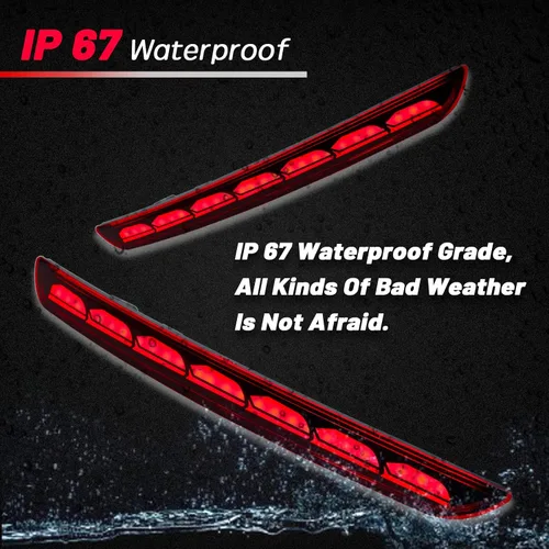 Vista 7 de Reflectores LED rojos para parachoques trasero, luces antiniebla, de freno, de cola, de señal de giro, plug and play, compatibles con Honda CIVIC