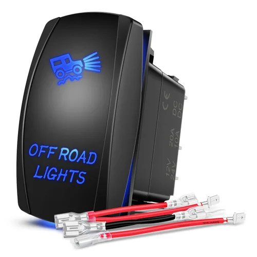 Vista 16 de Nilight Alien Lights interruptor basculante con barra de luz LED de 5 pines; láser de encendido/apagado; interruptores SPST 20 A/12 V, 10 A/24 V