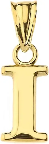 Vista 12 de Colgante de oro amarillo de 10 quilates con inicial A-Z con dije fino de 1/2 pulgada – Elección de letra inicial