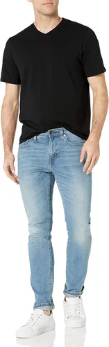 Vista 5 de Tienda Essentials - Paquete de 2 camisetas de manga corta de corte suelto con cuello en V para hombre