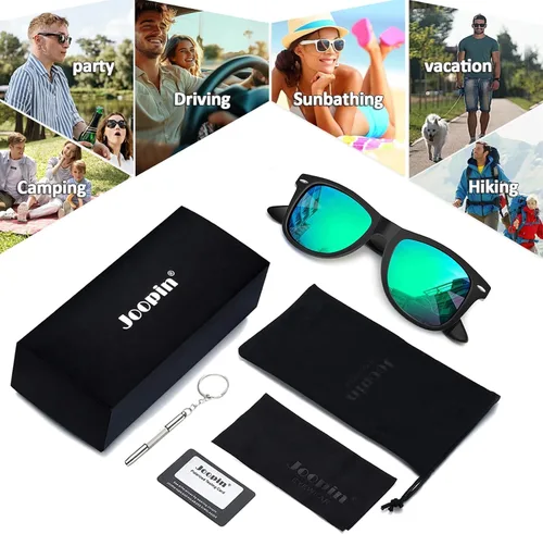 Vista 6 de Joopin Gafas de sol cuadradas polarizadas con protección UV para hombre y mujer