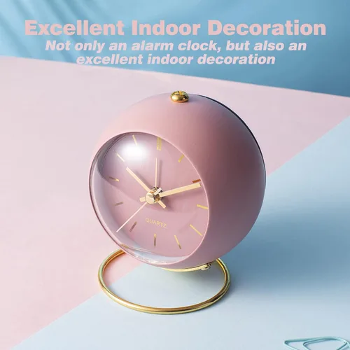 Vista 4 de AYRELY® Relojes Despertadores de Escritorio a Batería con Luz, Reloj Analógico Pequeño Retro Silencioso Sin Tictac, Reloj de Mesa Fuerte para Mesita