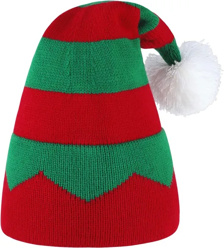 Vista 10 de American Trends Gorro de Papá Noel, gorro de Navidad cálido para invierno, gorro holgado de punto trenzado para adultos, mujeres y hombres, fiesta