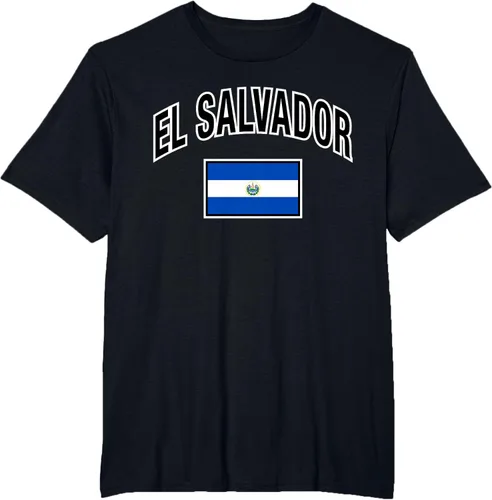Vista 31 de Camiseta salvadoreña Orgullosa Bandera de El Salvador, Negro