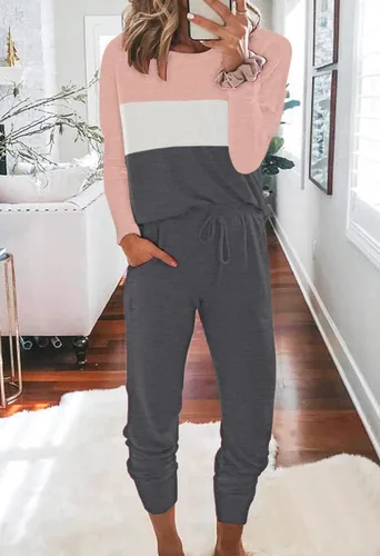 Vista 2 de Fixmatti - Conjunto deportivo de 2 piezas para mujer de estilo informal, pantalón largo