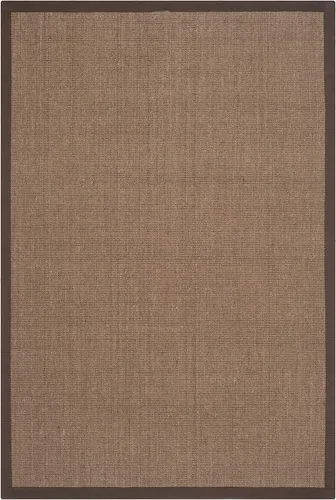 Vista 72 de Alfombra de sisal Safavieh, de color maíz y negro, tejida a mano, de la colección de fibras naturales; 5 x 8 pulgadas, NF441A, Tela, Gris / Gris