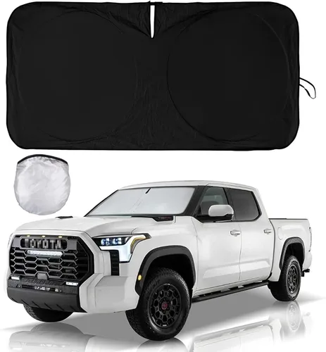 Vista 61 de Parasol para parabrisas de ajuste personalizado, cubierta para ventana delantera, visera plegable 210T, protector que bloquea los rayos ultravioleta