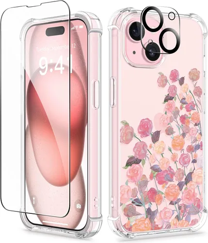 Vista 21 de GVIEWIN - Funda para iPhone 11 con protector de pantalla + protector de lente de cámara, cubierta protectora transparente suave de poliuretano