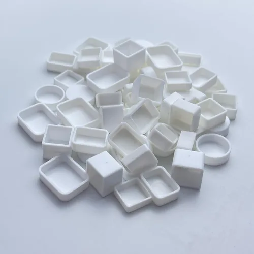 Vista 10 de FCLUB 24 bandejas de acuarela vacías – Moldes de esquina redondeada de plástico blanco de 0.1 fl oz para paleta de pintura de bricolaje