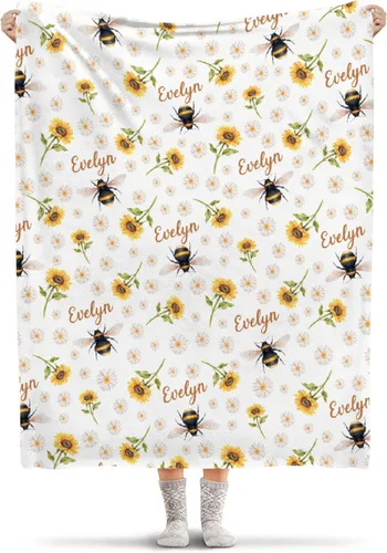 Vista 29 de Manta de franela ligera de abeja, regalos para niñas y mujeres en todas las estaciones, manta para cama, sofá, 30 x 40 pulgadas, para bebé/mascotas