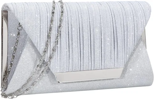 Vista 9 de AO ALI VICTORY Bolsos de mano con purpurina para mujer, bolsos de noche, embragues con solapa, sobre bolsos, bolsos grandes para bodas, fiestas