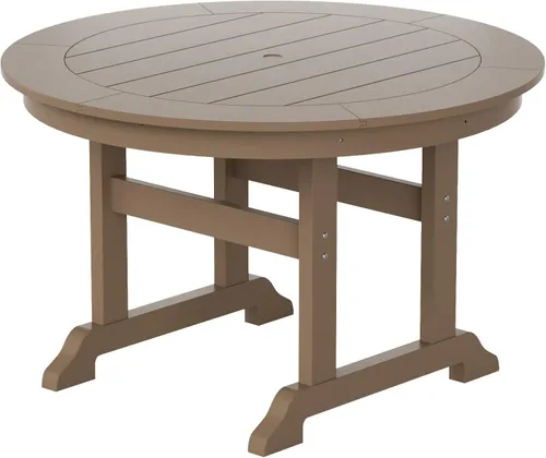 Vista 17 de Muebles Mesa de Comedor Rectangular Adirondack de 37 Pulgadas de Ancho x 71 Pulgadas de Largo, Resistente a los Rayos UV y a la Decoloración para su