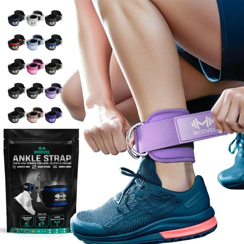 Vista 10 de Modvel Gym Ankle Strap for Cable Machines – Glute & Leg Kickback Ankle Straps for Gym Workouts – Adjustable, Padded Support for Strength Training