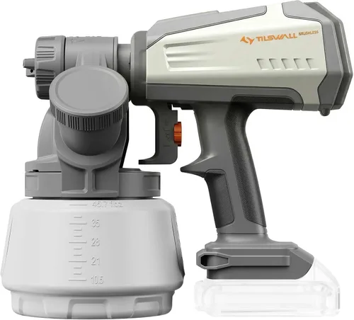Vista 10 de Tilswall Shark700 - Pulverizador de pintura inalámbrico sin escobillas compatible con batería de rocío de 20 V (batería no incluida), fácil