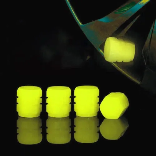 Vista 9 de 4 tapas universales fluorescentes para válvulas de neumáticos, tapas luminosas para válvulas de aire de neumáticos, cubiertas iluminadas