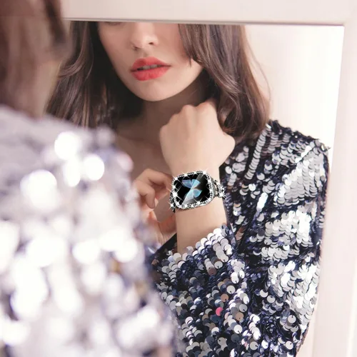 Vista 8 de Correa Bling y Funda WINGLE para Apple Watch para Mujeres 40mm SE 3/2/1 Series 6 5 4, Correa de Brazalete de Metal con Diamantes de Imitación