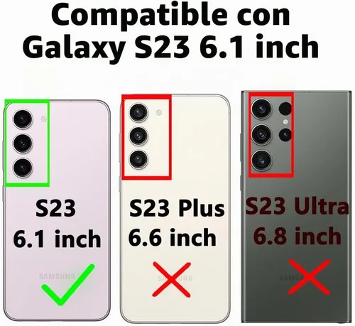 Vista 2 de Funda para Galaxy S23 de 6.1 pulgadas, con protectores de pantalla y funda para cámara, [grado militar] de 16 pies. Funda a prueba de caídas