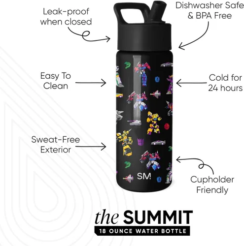 Vista 110 de Simple Modern DC Comics Batman - Botella de agua para niños con tapa con pajilla, vaso aislado de acero inoxidable de 14 onzas para niños, vaso a