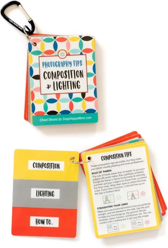 Vista 2 de Consejos de fotografía: tarjetas de composición e iluminación Tarjetas de referencia rápida de tamaño bolsillo para principiantes Snap Happy Mom