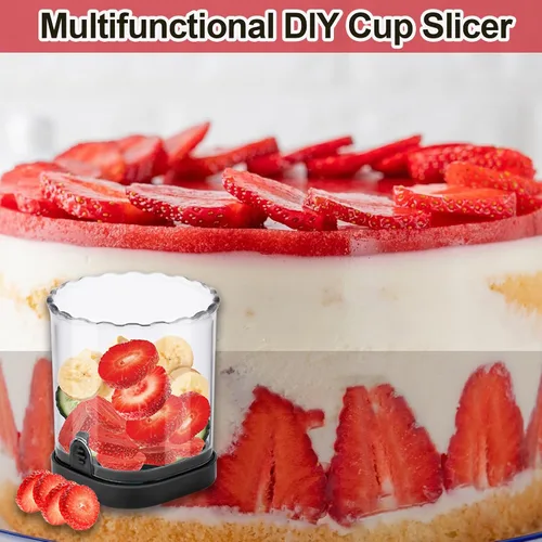 Vista 8 de Hendiy Rebanadora de Fresas con Cuchillas de Acero Inoxidable Taza Rebanadora de Huevos y Frutas para Plátano, Pepino, Seta Gadget de Cocina