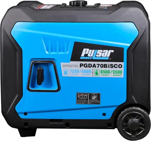 Vista 5 de Pulsar, generador inversor de 7,250 vatios de combustible dual sumamente silencioso con arranque remoto