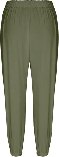 Vista 7 de Pantalones capripants sólidos con cordón de algodón y lino para mujer, pantalones capri de pierna recta con bolsillos