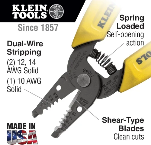 Vista 2 de Pelacables/cortador Klein Tools 11045, amarillo 10 – 18 AWG Solid Wire