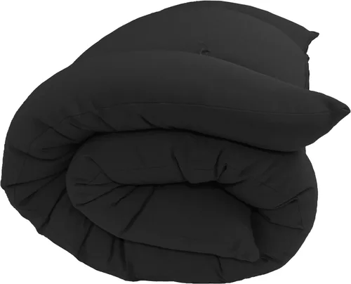 Vista 5 de D&D Futon Furniture Colchones de futón con ruedas de algodón/espuma, tapetes de yoga y meditación, color negro (RV completo 3 x 48 x 74)
