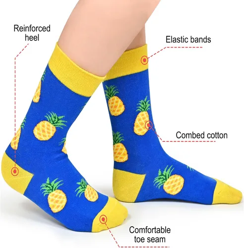 Vista 3 de Calcetines para niños y niñas, paquete de 4 a 6 unidades + caja de regalo, novedosos calcetines de pantorrilla coloridos para niños de 2 a 12 años