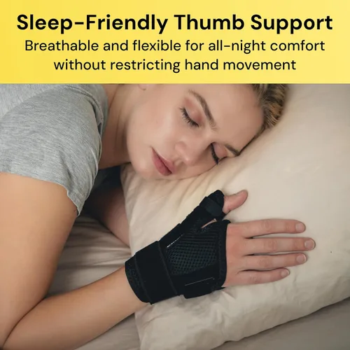 Vista 5 de Muñequera ortopédica BraceUP con férula de pulgar, para mano derecha o izquierda, para mujeres y hombres, CMC con soporte de pulgar, para artritis