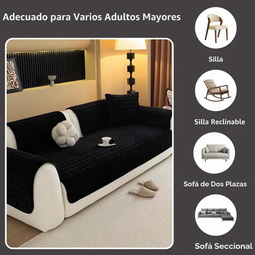 Vista 4 de Funda de terciopelo para sofá, funda de sofá modular de felpa, lavable, funda antideslizante para reposabrazos y respaldo, fundas protectoras