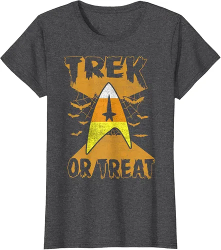 Vista 5 de Star Trek Candy Corn Trek Or Treat - Camiseta de Halloween, Negro, S