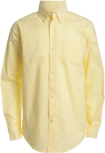 Vista 6 de IZOD - Camisa Oxford para niño de manga larga con botones, color sólido, cuello con bolsillo en el pecho Blanco clásico