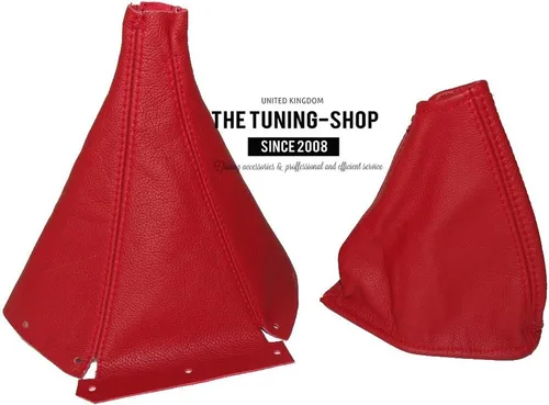 Vista 3 de Ltd Para Nissan Skyline R33 1993-1998 Gear & Handbrake Gaiter Cuero Rojo