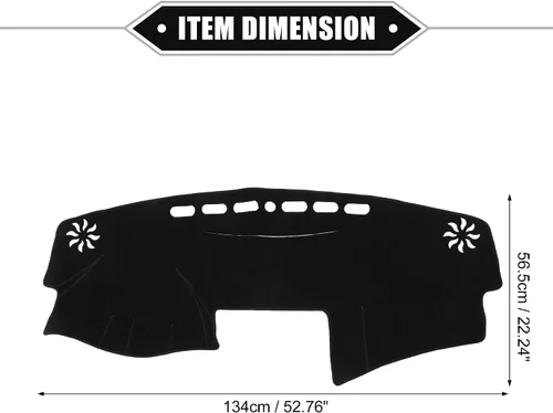 Vista 6 de Cubierta de salpicadero compatible con Toyota Camry 2007-2011, antideslizante, de poliéster, color negro, cubierta protectora