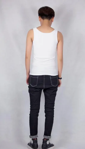 Vista 2 de Camiseta sin mangas elástica de malla para Tomboy Trans Lesbian