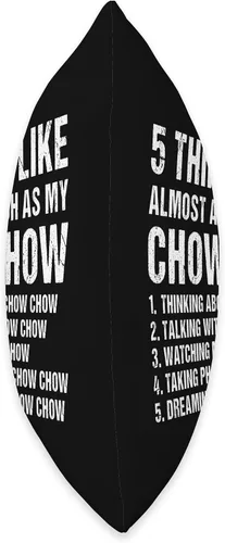 Vista 2 de Chow Chow Motive Chow Chow Puppy Dog 5 Things I Like Almost As Much Chow - Almohada de 16 x 16 pulgadas, multicolor