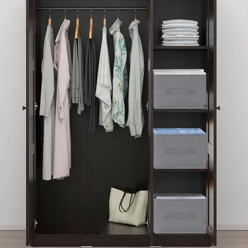 Vista 6 de Organizador de jeans plegable para armario, organizador de ropa con asa, organizador de cajones de ropa apilable con 7 rejillas para leggings
