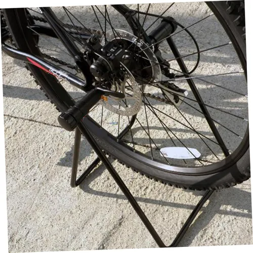 Vista 4 de Kisangel Soporte de cubo de rueda de exhibición de bicicleta de metal ajustable, negro, 11