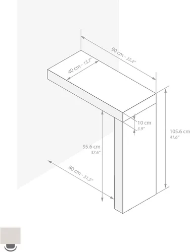 Vista 3 de Mobili Fiver Evolution - Mesa alta de bar de cocina fabricada en Italia Ahorra Espacio, Mesa de altura de mostrador montada en la pared para 1