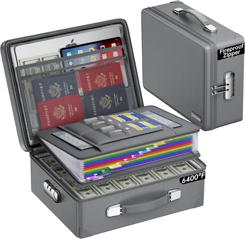 Vista 11 de DocSafe 6400°F Fireproof Document Box with Lock, 10 Layers Heat Insulated
