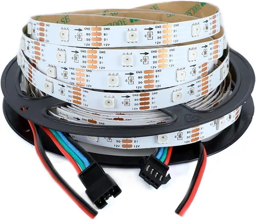 Vista 15 de WS2812B - Tira de LED de 12 V WS2815 (WS2812B actualizado) con luz direccionable individualmente, tira de LED programable con conectores JST-SM de 4