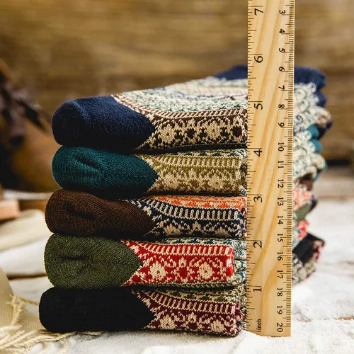 Vista 2 de 5 Pack Womens Wool Socks Winter Warm Socks Thick Knit Cabin Cozy Crew Soft Socks Gifts for Women
