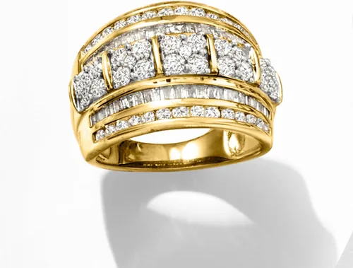 Vista 7 de Ross-Simons 2.00 ct. t.w. Baguette and Round Diamond Multi-Row Ring in 18kt Gold Over Sterling