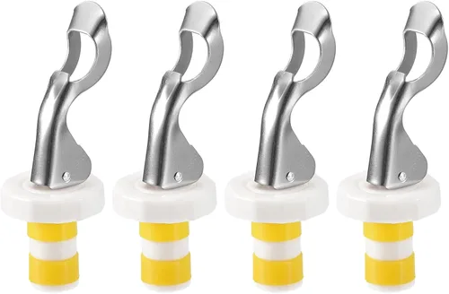 Vista 10 de uxcell Tapones de vino, 4 tapones manuales de expansión de 0.630 in/0.63 pulgadas, tapón de silicona para botella de vino, tapón de sellado
