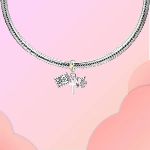 Vista 2 de LUXILLA Love You Best Friend Grandma Wife - Dije de corazón de plata de ley 925 para pulseras, collar, día de San Valentín, día de la madre, regalo