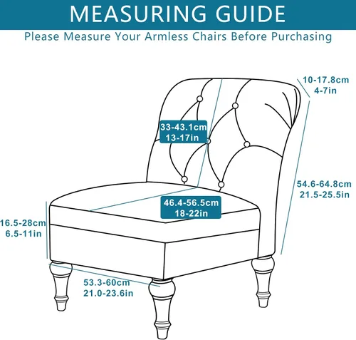 Vista 2 de Liykimt Funda para Silla de Acento sin Brazos Slipcover, Funda Slipcover para Silla Slipper de Spandex Elástico Extraíble para Silla sin Brazos